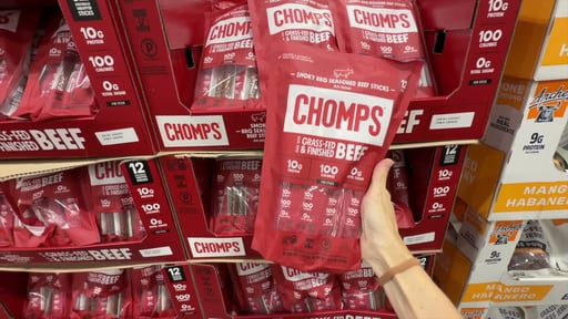 Chomps Smoky BBQ Grass-Fed Beef Sticks 12-Pack