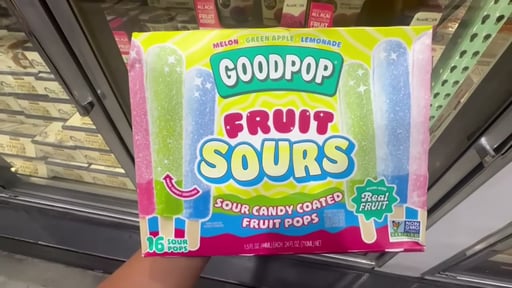 GoodPop Fruit Sours Sour Candy Coated Fruit Pops, 16 Count