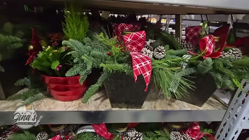 9" Holiday Greens Centerpiece with Fairy Lights in Mason Jar