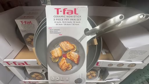 T-fal Ceramic Non-Stick Fry Pans 3-Piece