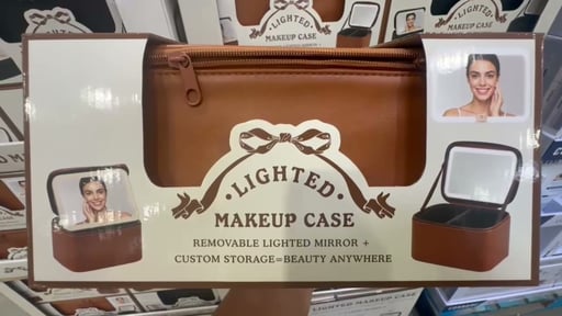 Lighted Train Case Black or Camel w/ LED Mirror