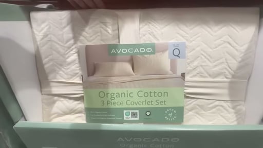 Avocado Coverlet Set Organic Cotton Percale 3-Piece Queen