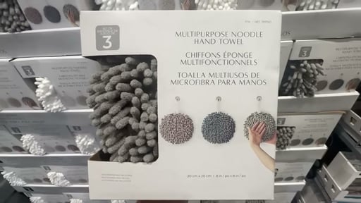 Multi-Purpose Chenille Noodle Hand Towels, 3-Pack