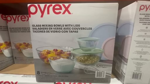 Pyrex 8-Piece Clear Glass Mixing Bowl Set