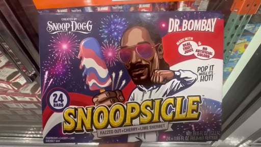 Dr. Bombay Snoopsicle Raspberry Cherry Lime Sherbet Bars, 24 x 1.65 oz