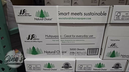 Natural Choice Multi-Purpose Copy Paper, 20 lb, 8.5" x 11", 5000 Sheets