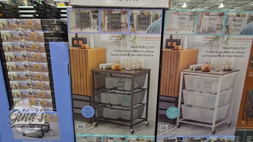 Edifice Mesh Rolling Cart, 3 Tiered Baskets