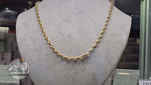 14kt Yellow Gold Oval Rolo Necklace Made in Italy