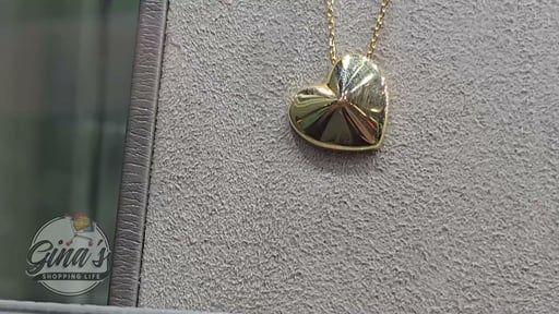 14kt Yellow Gold Pyramid Heart Necklace 18"