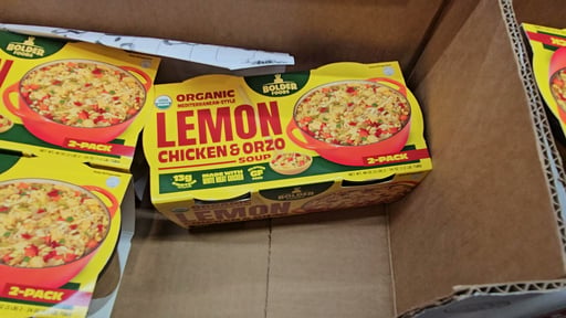 Boulder Organic Lemon Chicken & Orzo Soup 2/24 oz