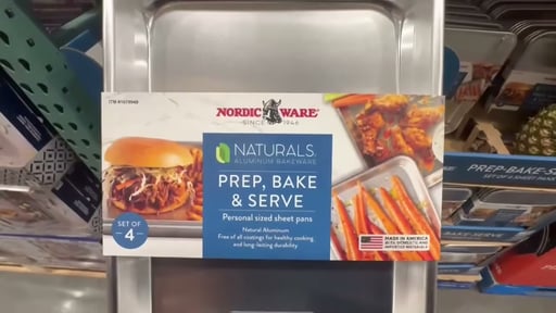 Nordic Ware Naturals Aluminum 1/6 Sheet Pan, 4-Pack