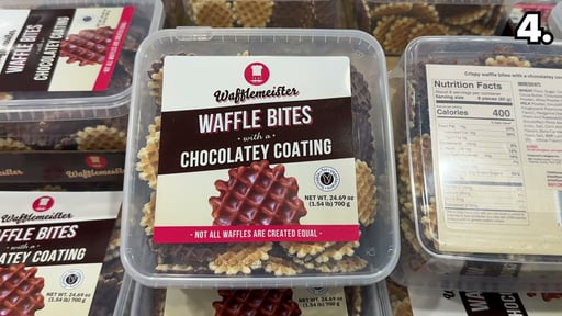 Wafflemeister Belgian Chocolate Mini Waffle Bites 24.7 Ounce Container