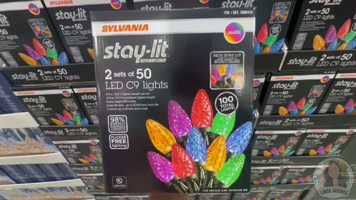 Sylvania Stay-Lit C9 Faceted Dual Color LED Lights, 100 Count