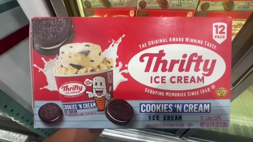 Thrifty Ice Cream Cookies 'N Cream Ice Cream Cups, 12 × 3.6 fl oz