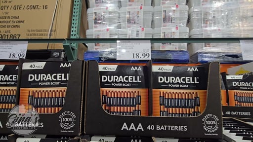 Duracell Power Boost Alkaline Batteries, AAA, 40-Pack