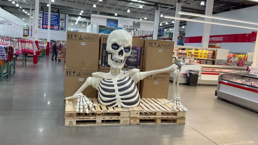 Giant Ground Breaking Skeleton with LCD Eyes and Sounds