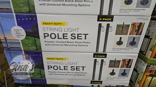 Excello Global Products 10 ft. String Light Pole, 2-Pack