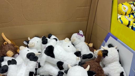 Multipet Highland & Holstein Cow Plush Dog Toy Assortment