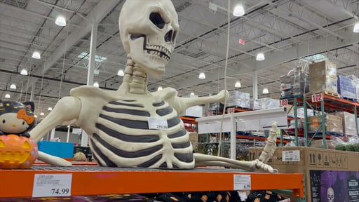 Giant Ground Breaking Skeleton with LCD Eyes and Sounds