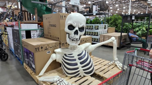Giant Ground Breaking Skeleton with LCD Eyes and Sounds