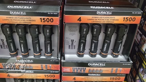 Duracell 1,500 Lumen Flashlight 4-Pack Hybrid Power