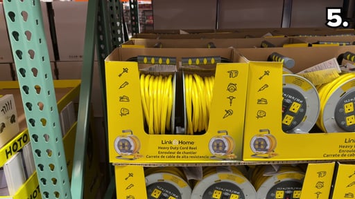 Link2Home Heavy Duty 50 ft Metal Cord Reel with 4 Power Outlets, 12 AWG SJTW