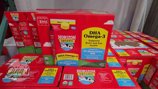 Horizon Organic 2% Reduced Fat Milk with DHA Omega-3, 3 × 64 oz