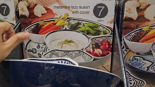 Melamine 15" 7-Piece Lazy Susan with Lid