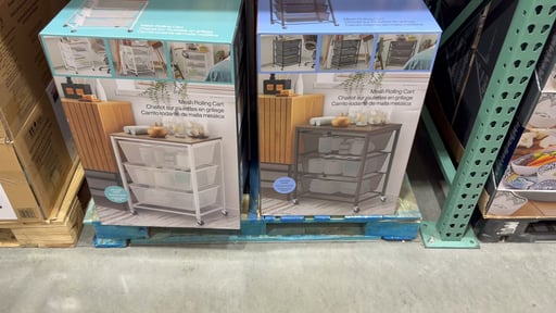 Edifice Mesh Rolling Cart, 3 Tiered Baskets