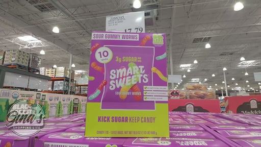 SmartSweets Sour Gummy Worms 10-Pack, 1.8 oz Bags