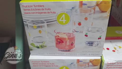 Pandex 14oz Fruit Icon Glass 4-Pack
