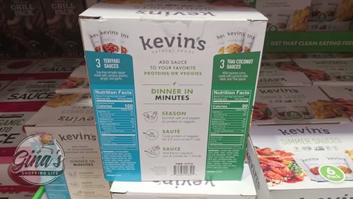 Kevin's Simmer Sauces Coconut/Teriyaki 6/7 oz (2.63 lbs)