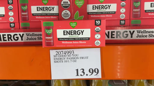 So Good So You Energy Passion Fruit Shots, 10-Pack / 1.7 oz