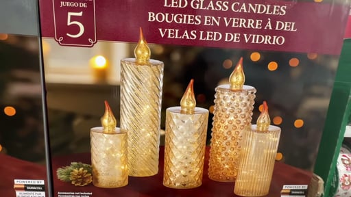 Glass Candles with LED Lights, Set of 5