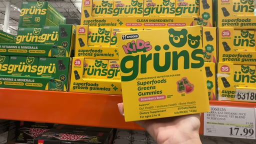 Grüns Kids Superfoods Greens Gummies, 35 Daily Packs