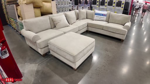 Aiden & Ivy Hazel Fabric Sectional with Storage Ottoman