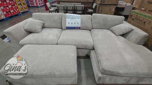 Henredon Caley Reversible Sofa Chaise with Ottoman