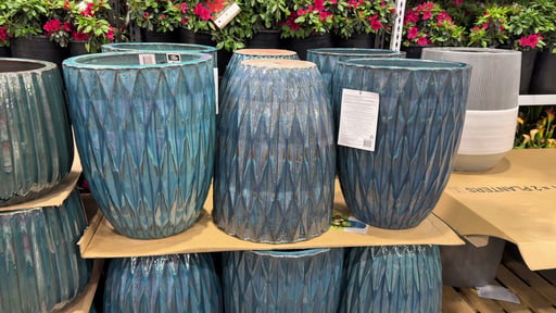 Ceramic Planter 21" Blue