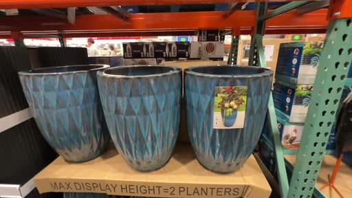 Ceramic Planter 21" Blue