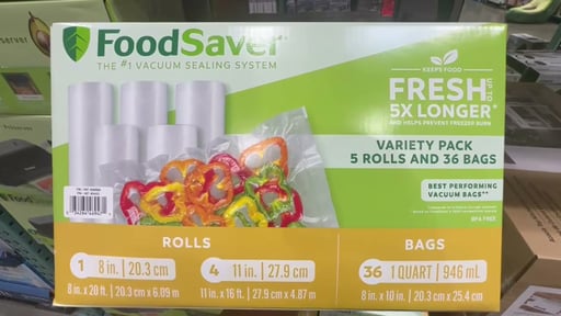 FoodSaver Variety Pack Rolls and Bags, 5 Rolls and 36 Bags