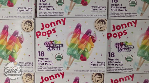 JonnyPops Organic Unicorn Twist Enchanted Fruit Punch Frozen Pops, 18 Count Box
