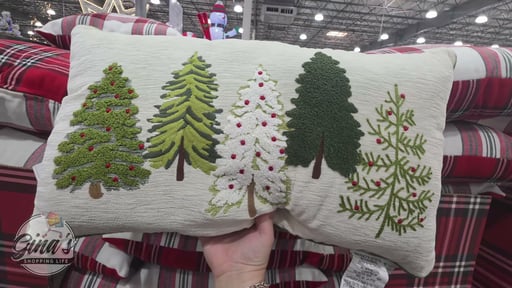 Tree or Plaid Square Holiday Pillow