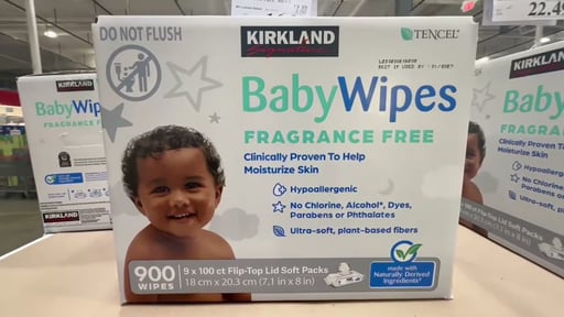 Kirkland Signature Fragrance Free Baby Wipes, 900ct