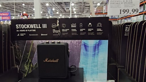 Marshall Stockwell III Black Portable Bluetooth Speaker