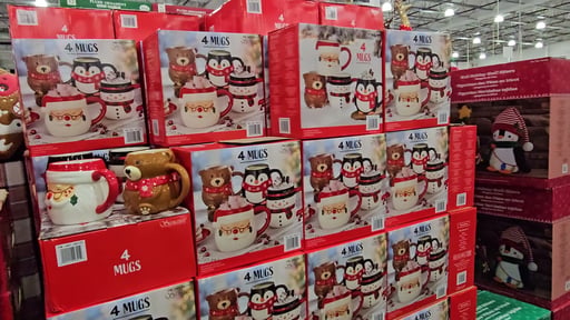 Signature Housewares Christmas Mugs, 4-Pack
