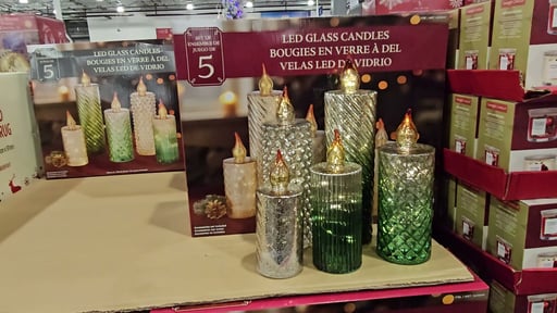 Glass Candles with LED Lights, Set of 5