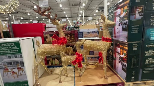 Outdoor Gold Deer Family with LED Lights, Set of 3