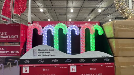 12" LED Candy Cane Pathway Lights, Set of 6