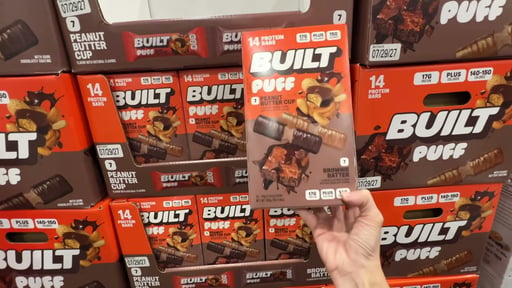Built Bar Puff Protein Bars, Peanut Butter Cup & Brownie Variety, 14 ct. / 1.41 oz