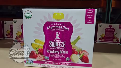 Mamma Chia Organic Strawberry Banana Chia Squeeze 12/3.5 oz